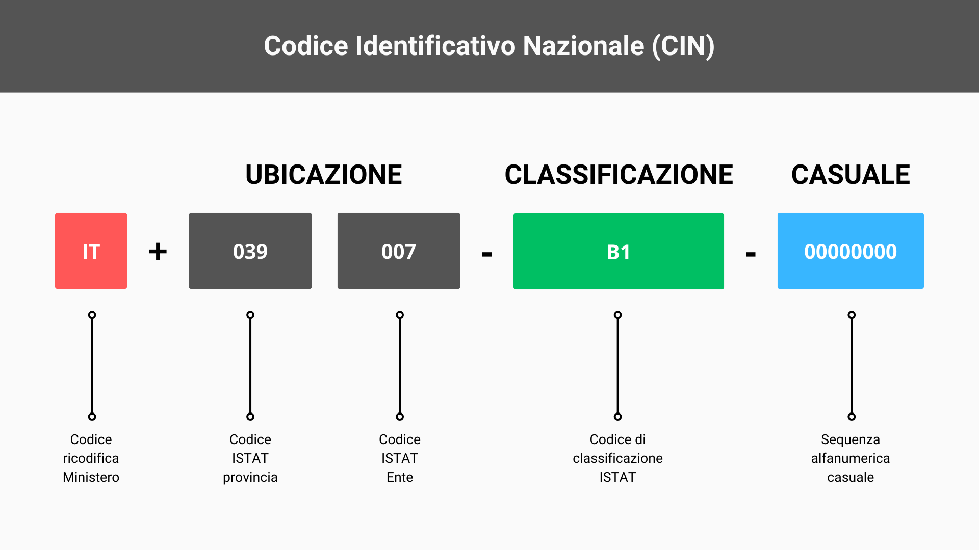 Composizione del CIN Codice Identificativo Nazionale